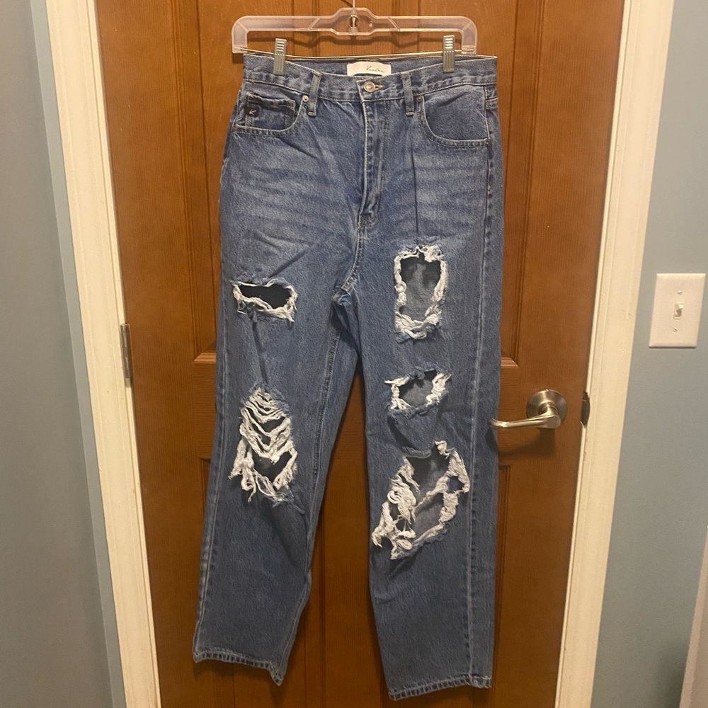 Kancan Ripped Mom Jeans